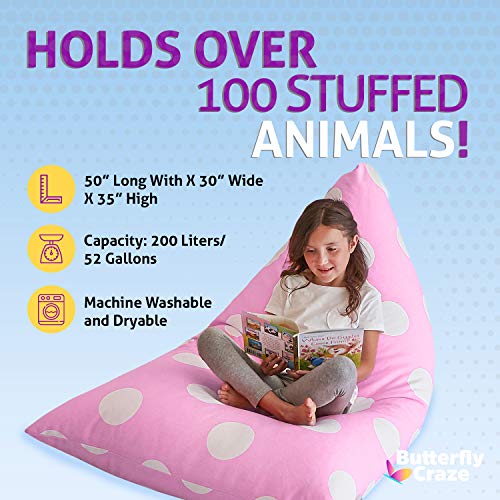 Butterfly Craze Bean Bag Chair Cover for Toddler Toy Organizer Butterfly Craze Bean Bag Chair Cover for Toddler Toy Organizer